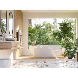 Phòng tắm đẹp kết hợp với trang trí cây xanh